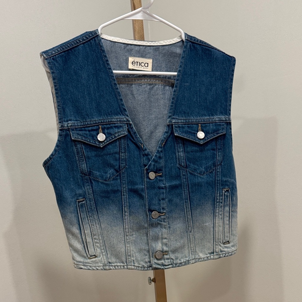 Ética Blue Denim Vest Size S